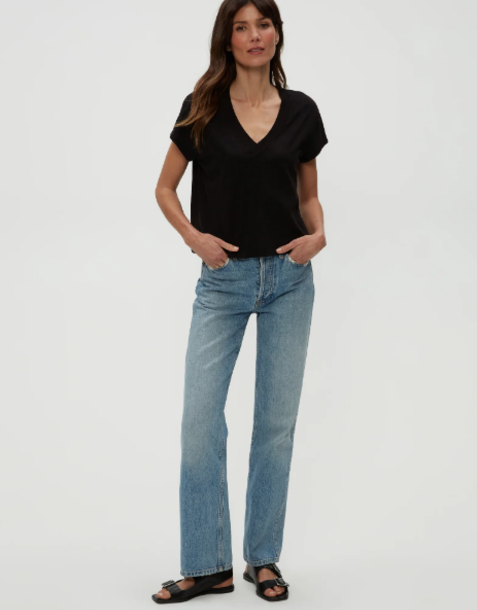 Michael Stars HARLAN CROPPED V-NECK TEE