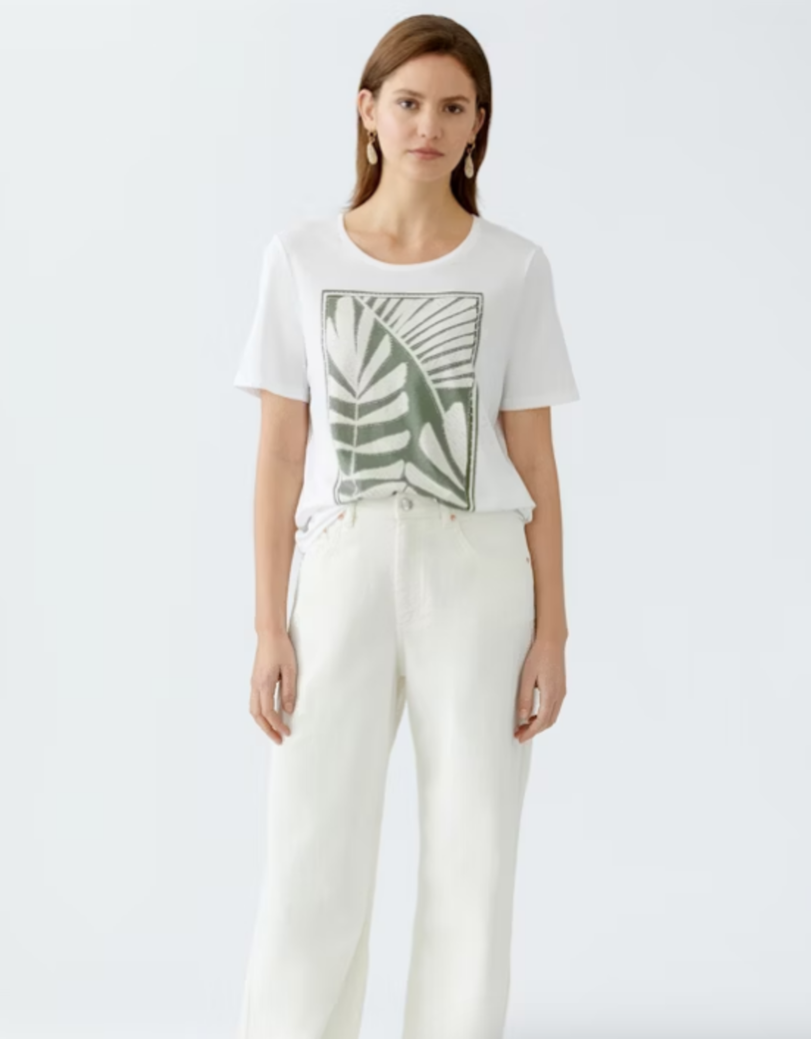 OUI LEAF PRINT TEE