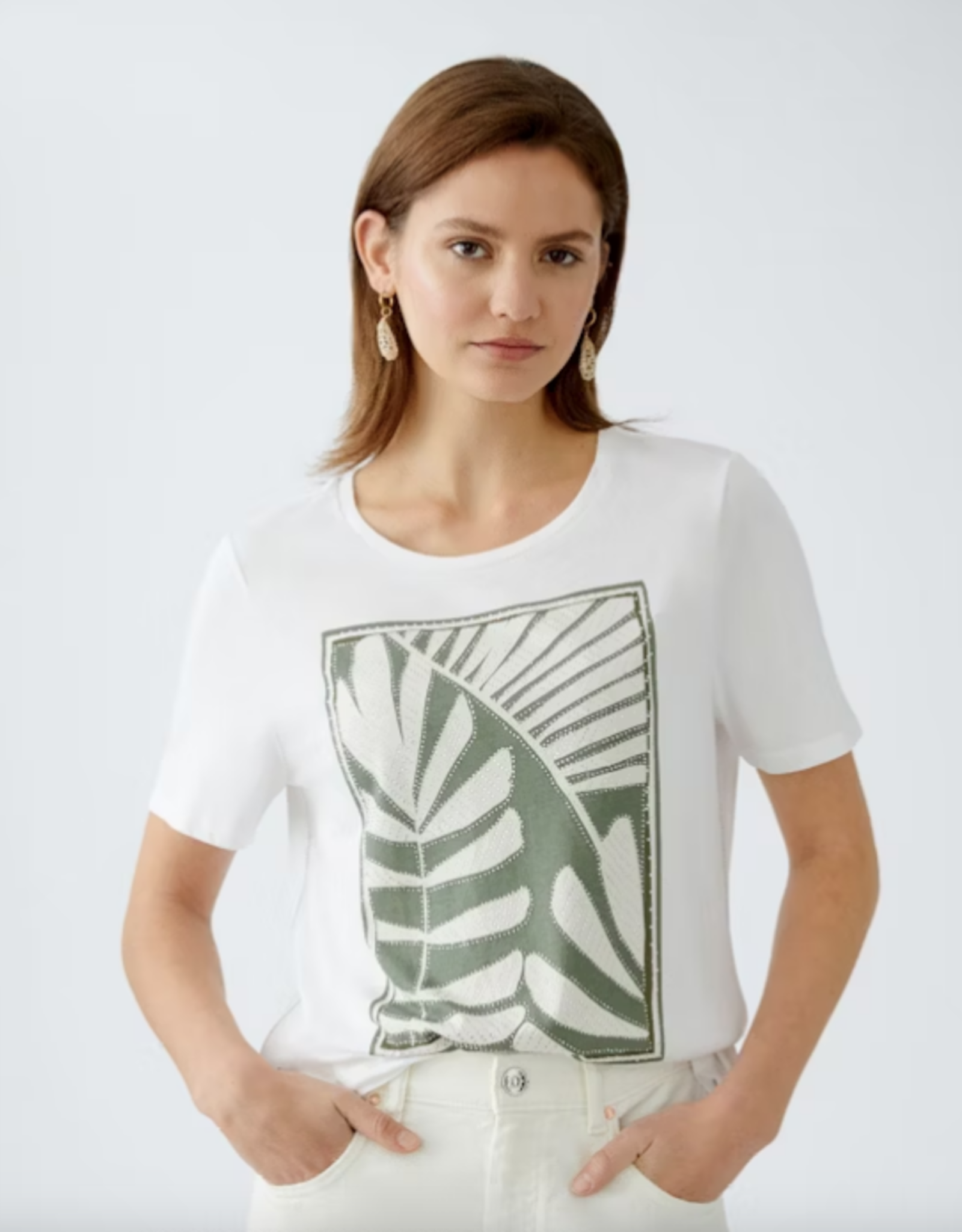 OUI LEAF PRINT TEE