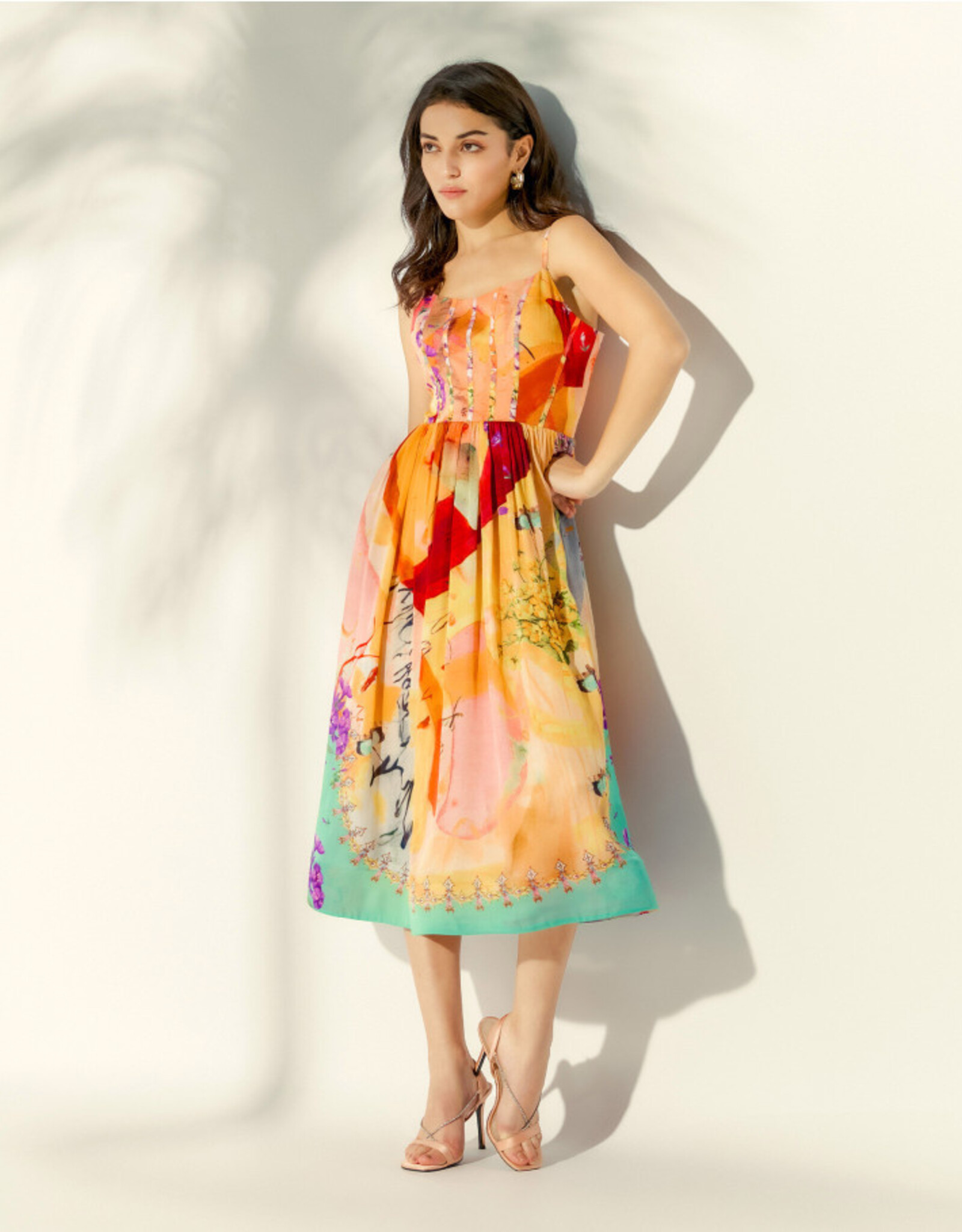 FALGUNI SPRING WHISPERS MIDI DRESS