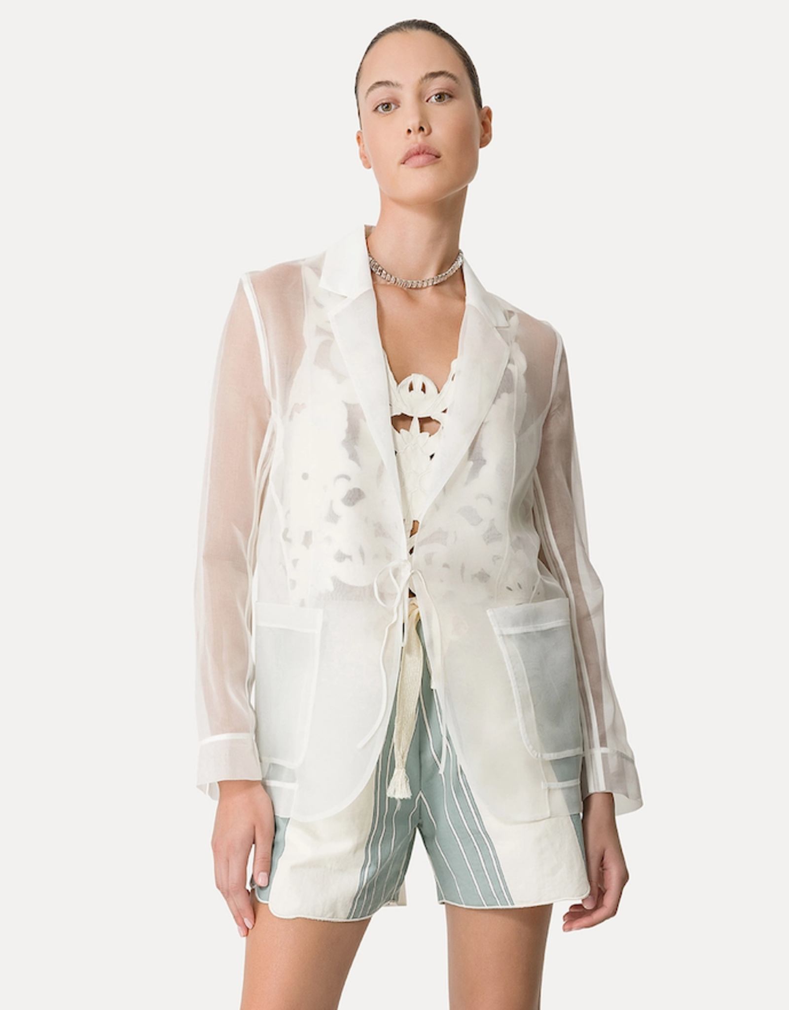 FORTE FORTE JACKET IN SILK ORGANZA
