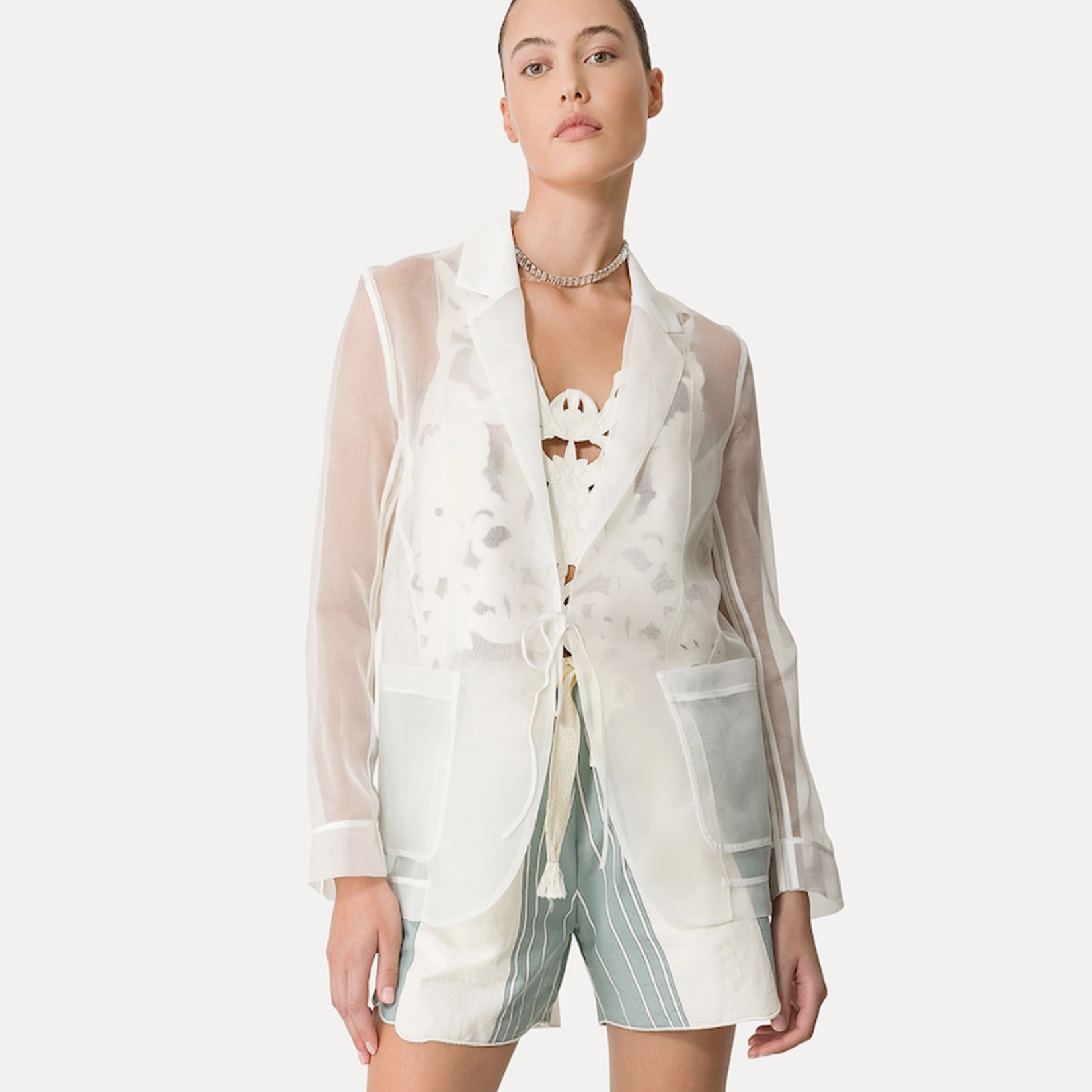 FORTE FORTE JACKET IN SILK ORGANZA