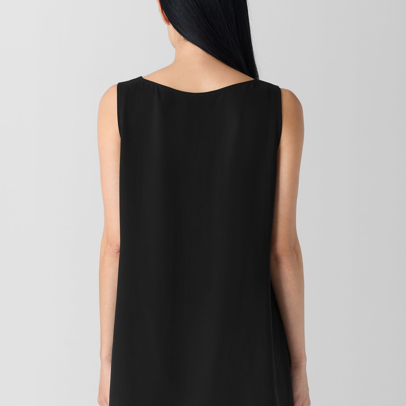 EILEEN FISHER SILK CREPE LONG TANK
