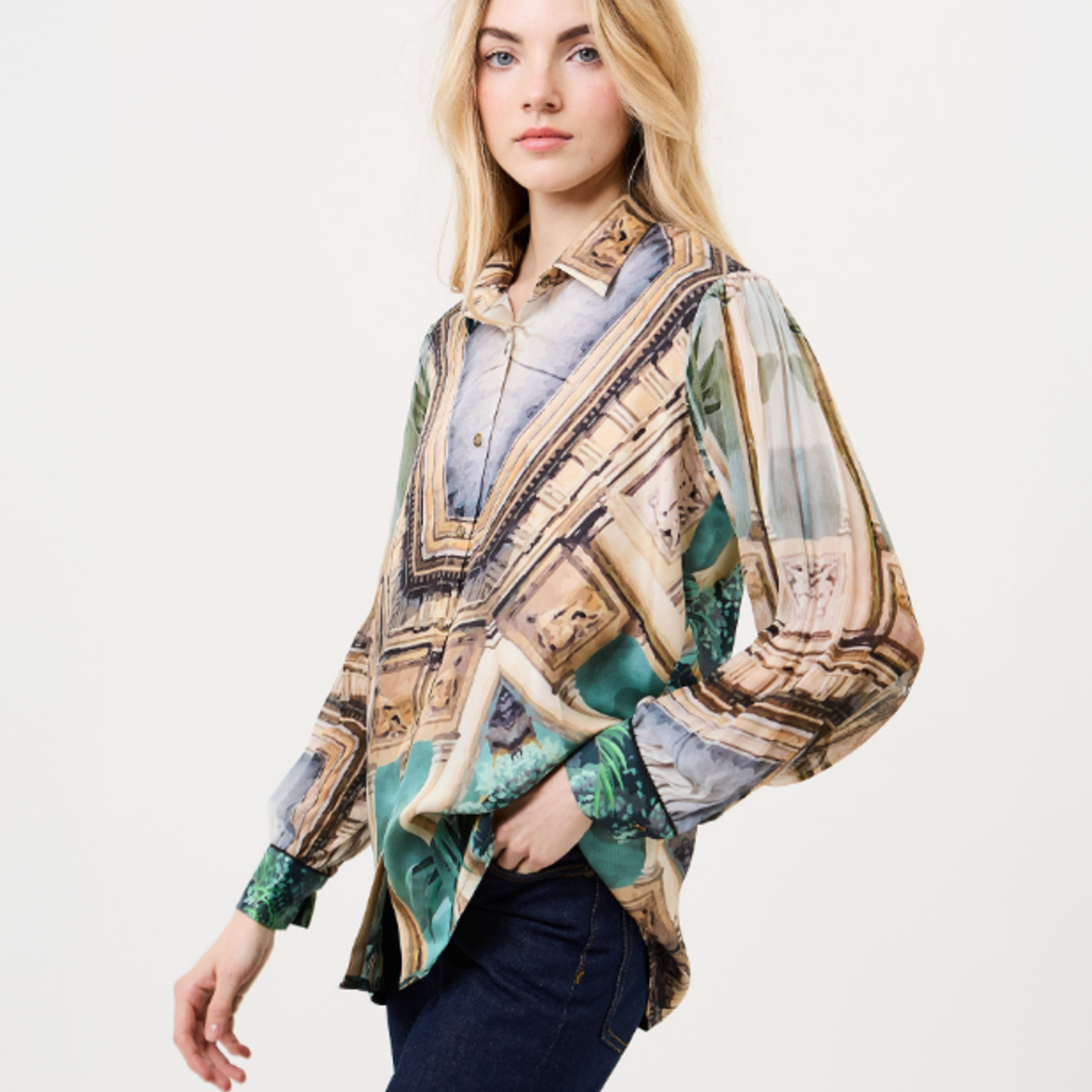 FALGUNI PALM AND PRISM SHIRT