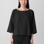 EILEEN FISHER STRIPE STITCH BOX TOP