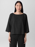 EILEEN FISHER STRIPE STITCH BOX TOP