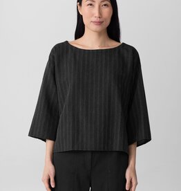 EILEEN FISHER STRIPE STITCH BOX TOP