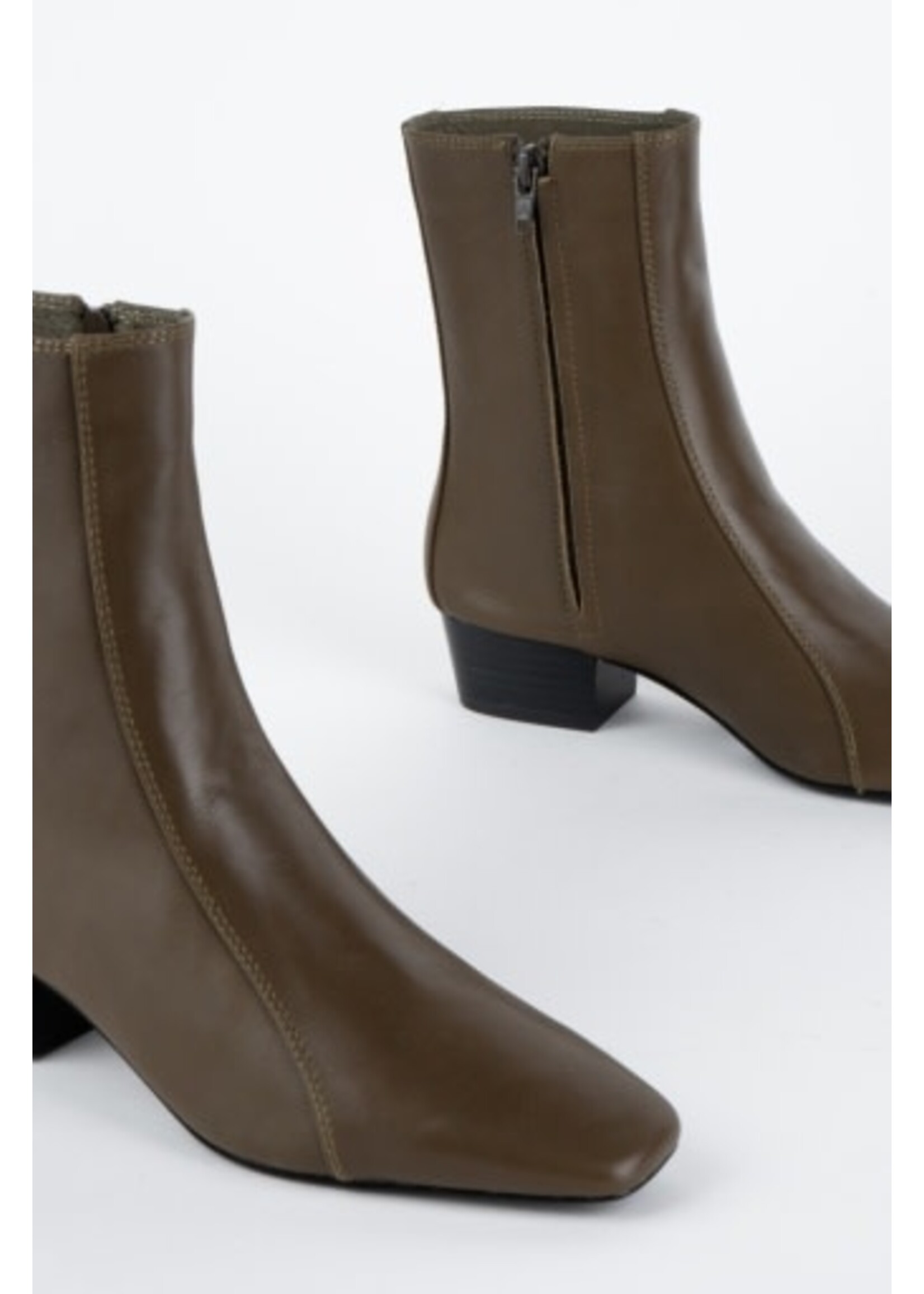 INTENTIONALLY BLANK COMBO STRETCH LEATHER ANKLE BOOT