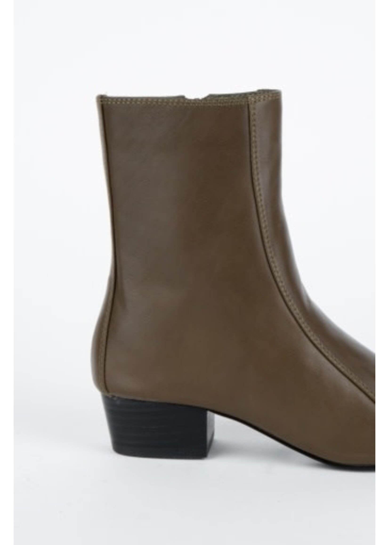 INTENTIONALLY BLANK COMBO STRETCH LEATHER ANKLE BOOT