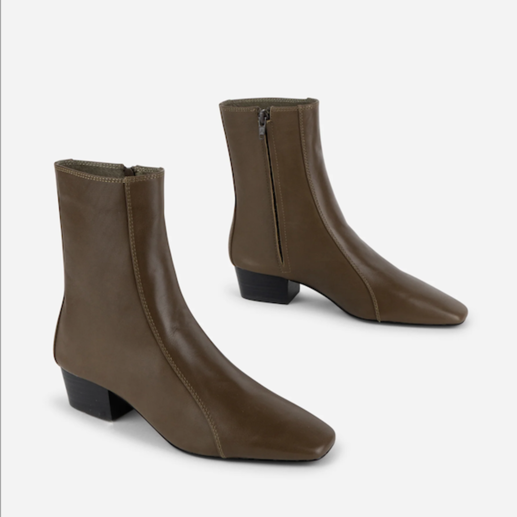 INTENTIONALLY BLANK COMBO STRETCH LEATHER ANKLE BOOT
