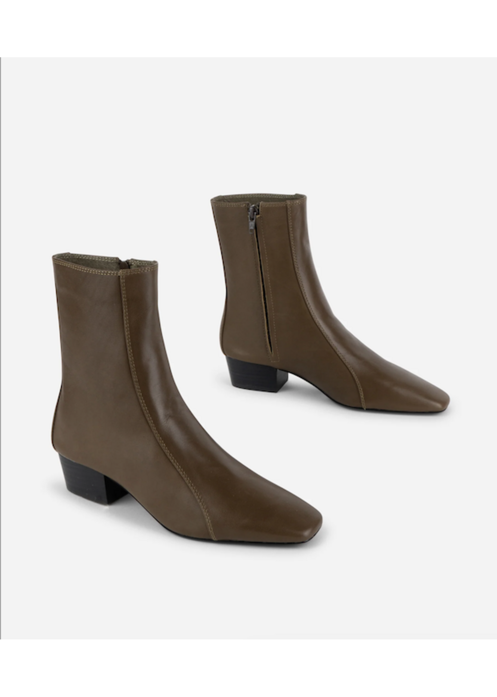 INTENTIONALLY BLANK COMBO STRETCH LEATHER ANKLE BOOT