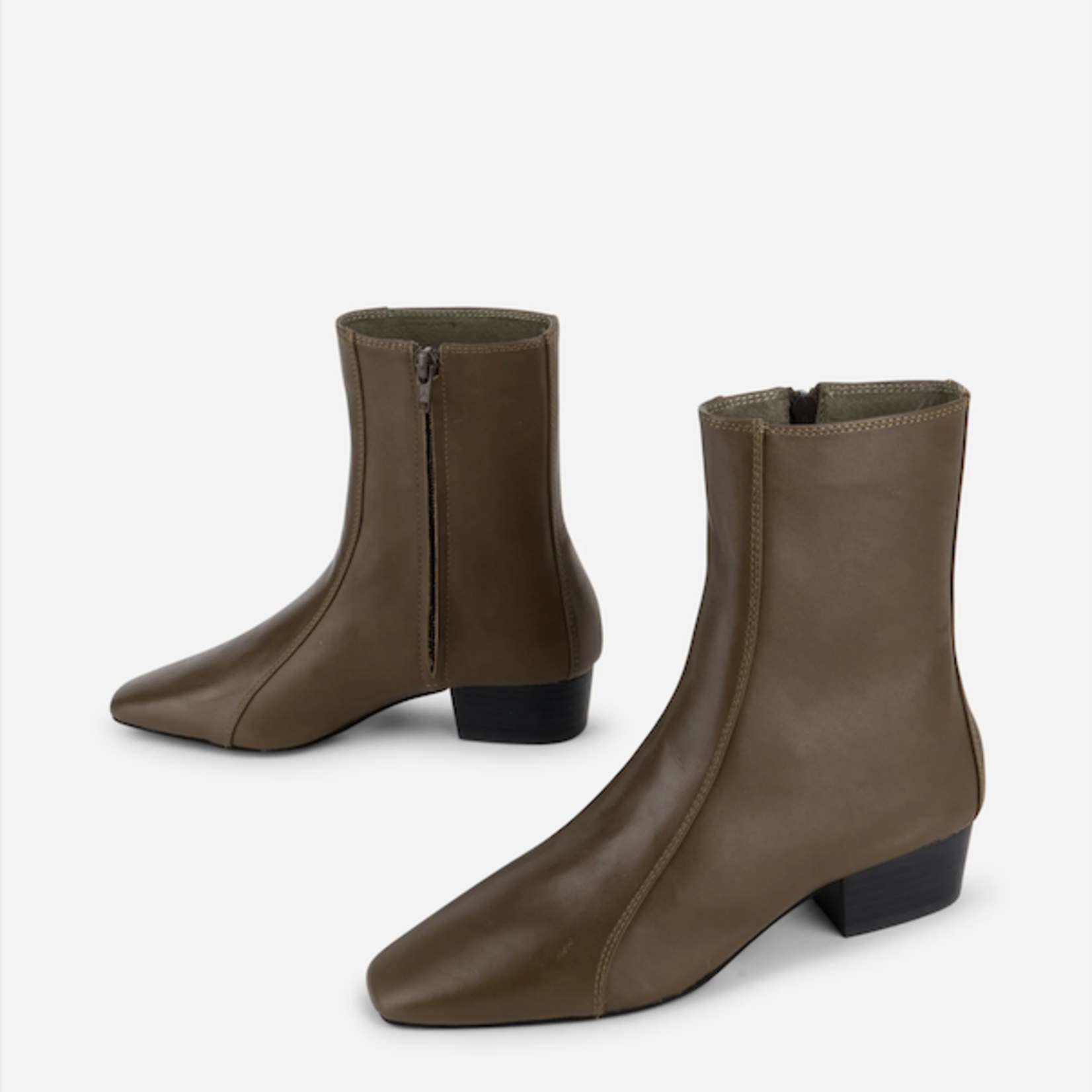INTENTIONALLY BLANK COMBO STRETCH LEATHER ANKLE BOOT