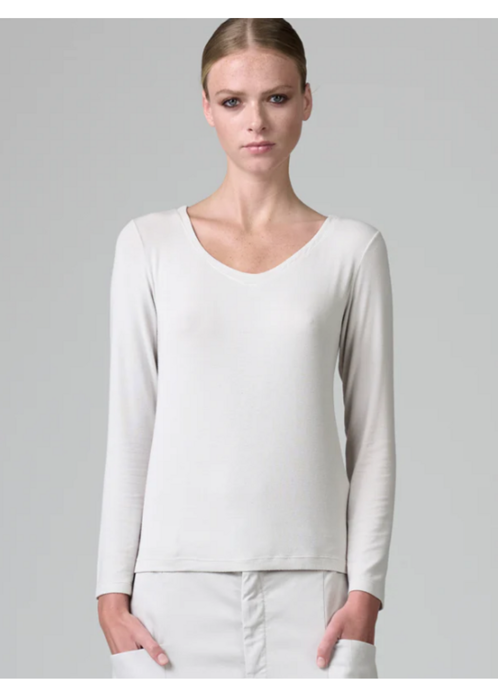 TRANSIT STRETCH JERSEY V NECK T-SHIRT