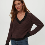 MICHAEL STARS LINDA V NECK PULLOVER