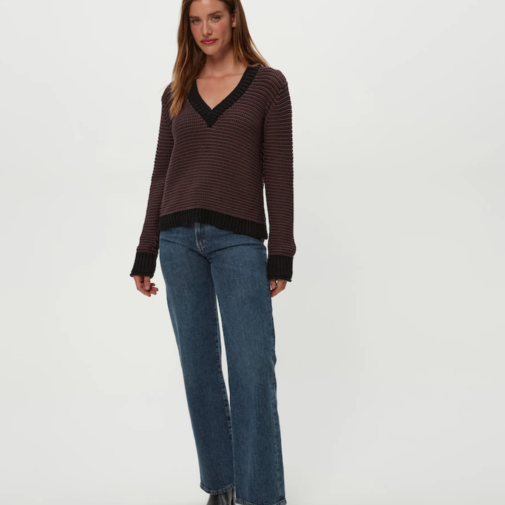 MICHAEL STARS LINDA V NECK PULLOVER