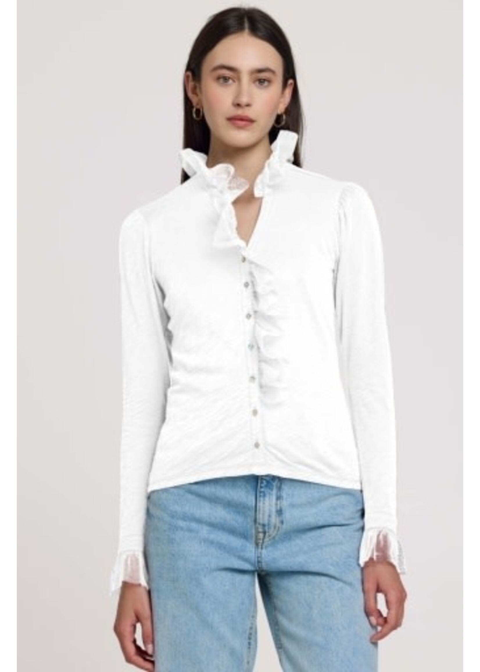 GOLDIE LEWINTER VIVIAN TULLE RUFFLE SHIRT