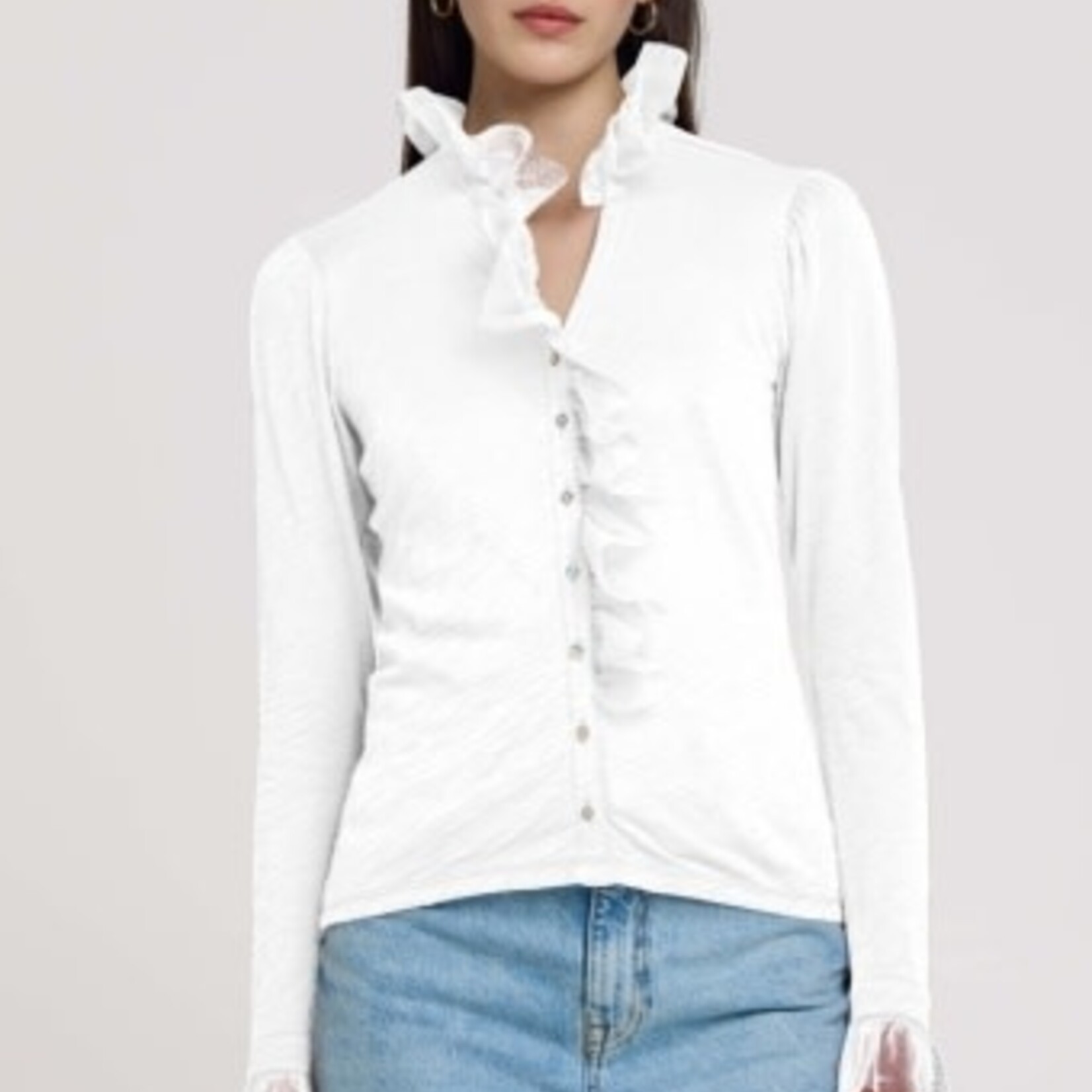 GOLDIE LEWINTER VIVIAN TULLE RUFFLE SHIRT