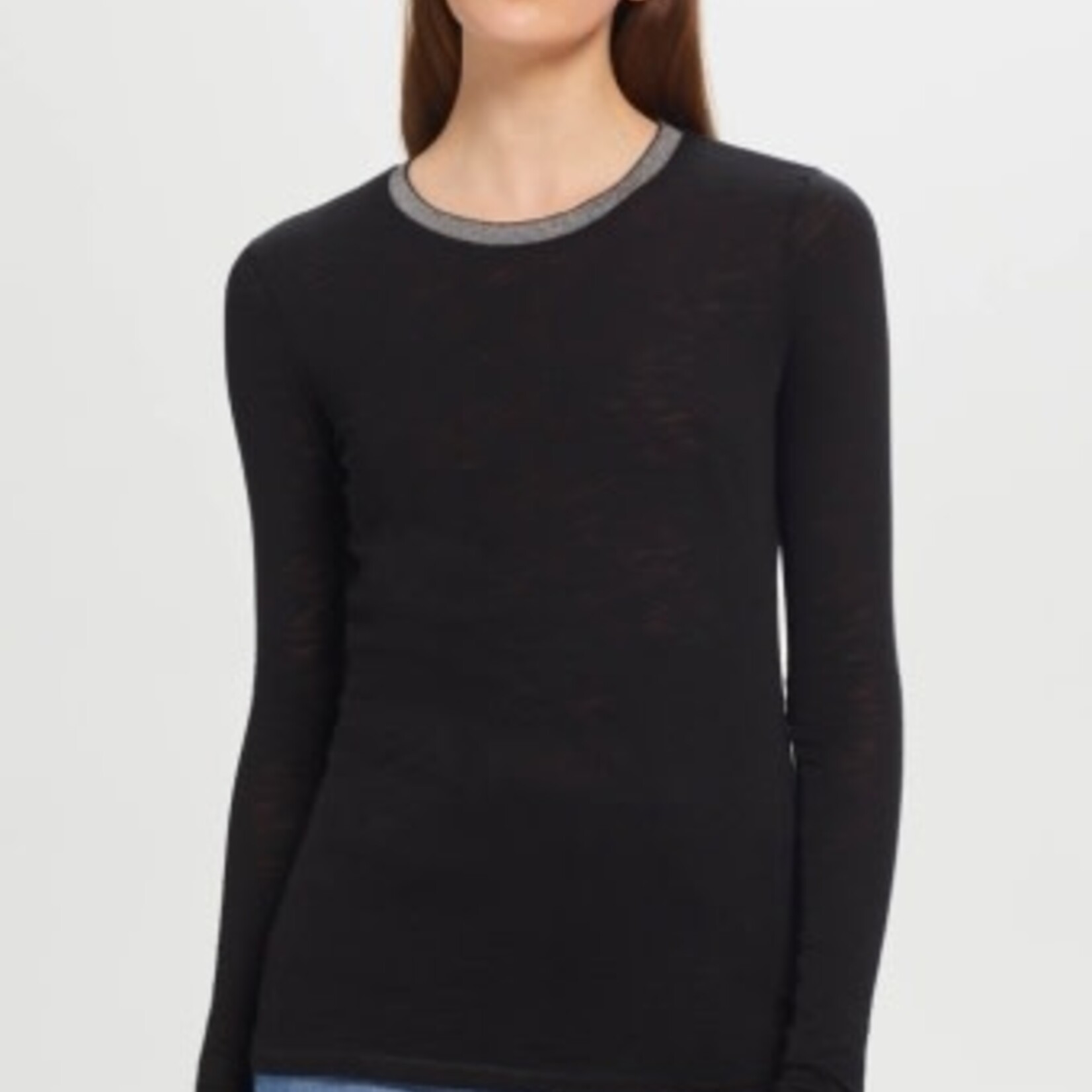GOLDIE LEWINTER LONG SLEEVE PAVE RINGER TEE