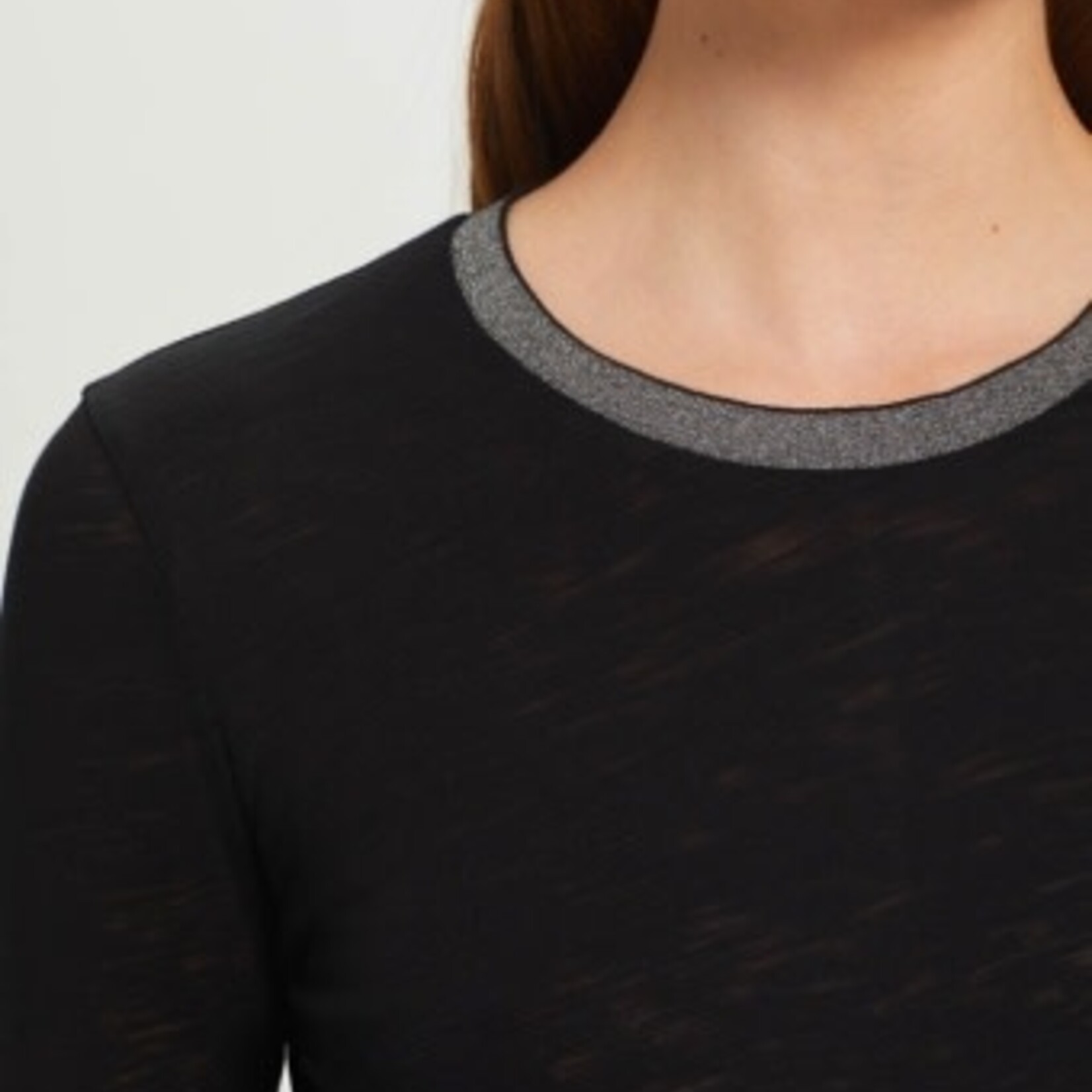 GOLDIE LEWINTER LONG SLEEVE PAVE RINGER TEE