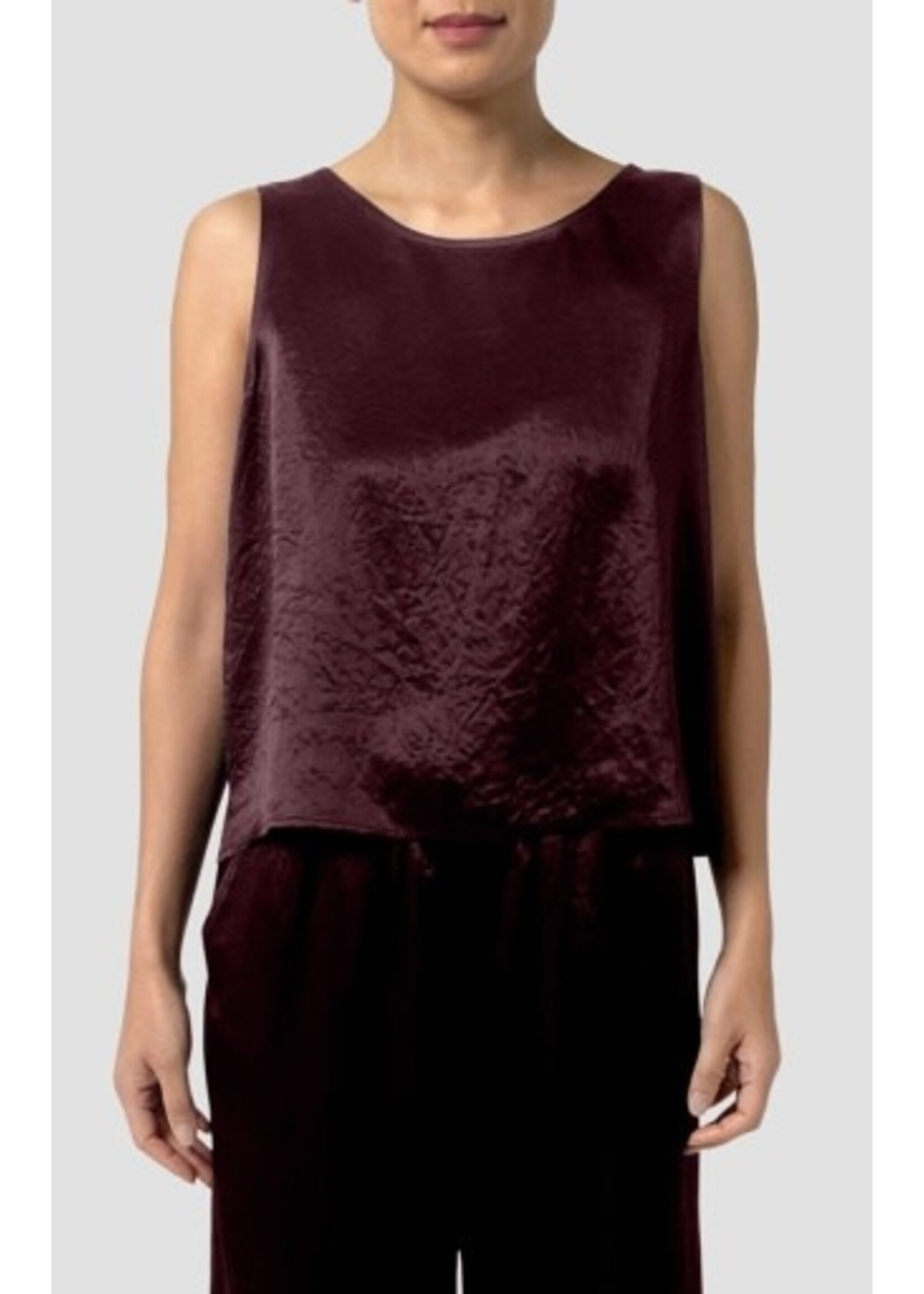 EILEEN FISHER TEXTURED SATIN BALLET NECK TANK