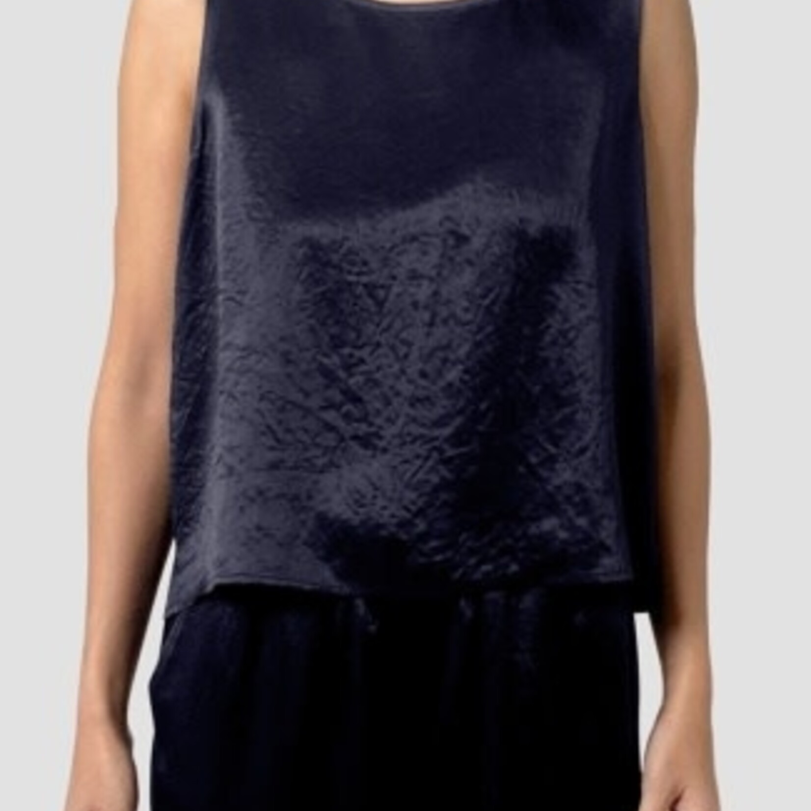 EILEEN FISHER TEXTURED SATIN BALLET NECK TANK