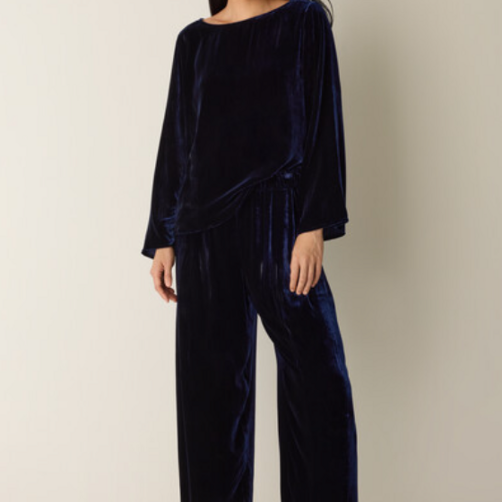EILEEN FISHER VELVET BATEAU NECK TOP