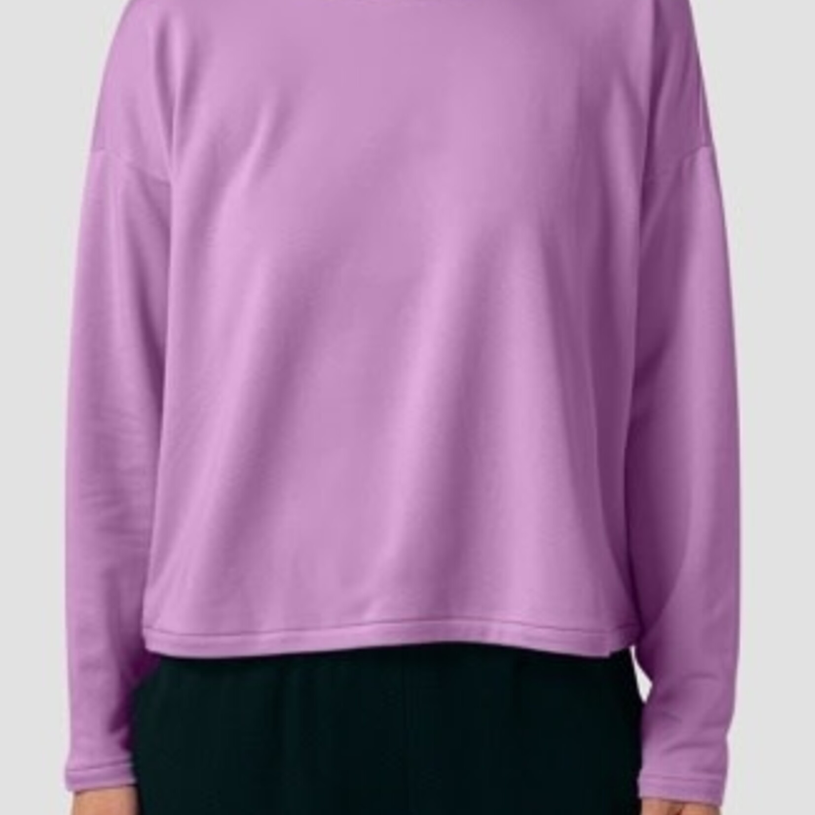 EILEEN FISHER COZY BRUSHED TERRY HUG ROUND NECK BOX-TOP