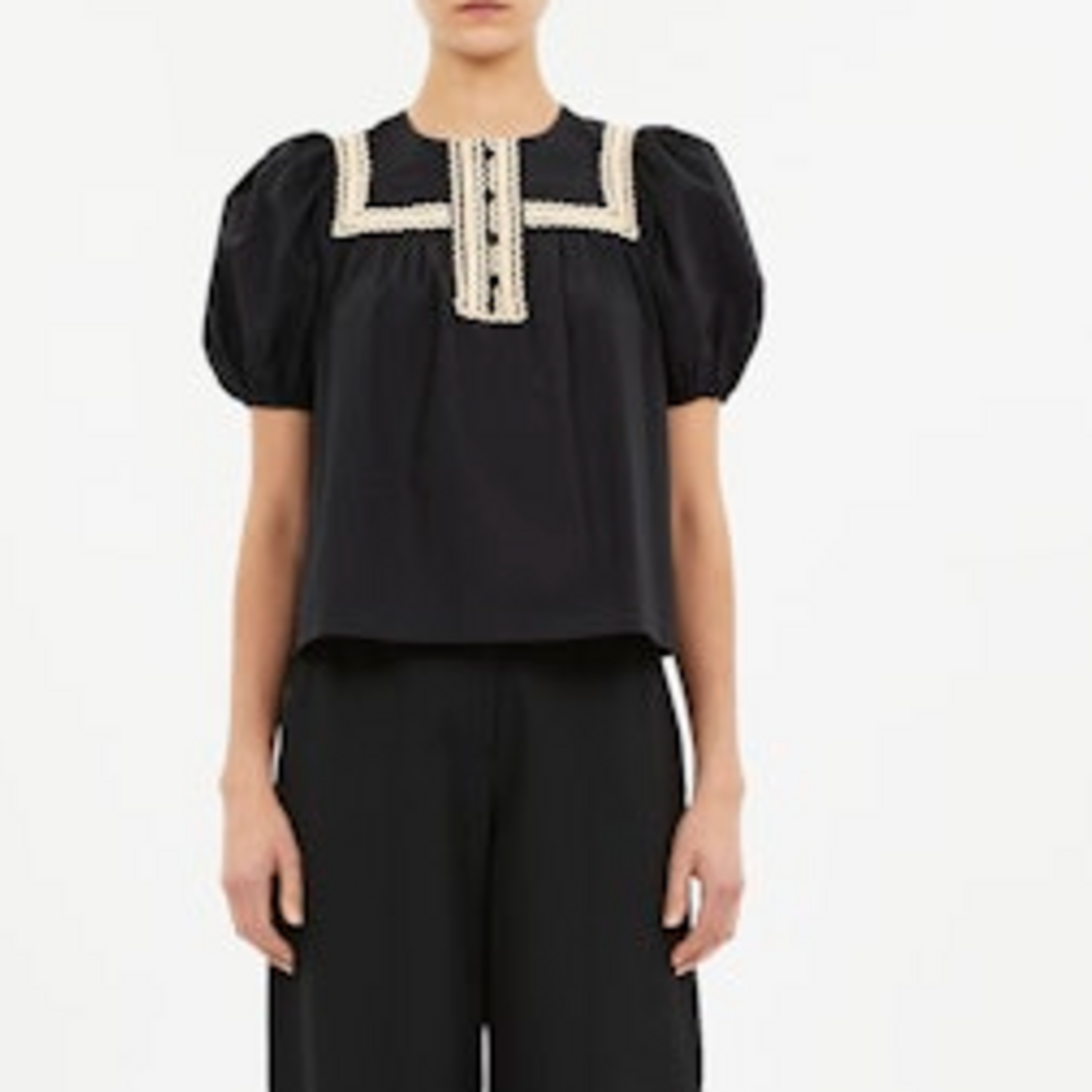 ULLA JOHNSON LIA PUFF SLEEVE TOP