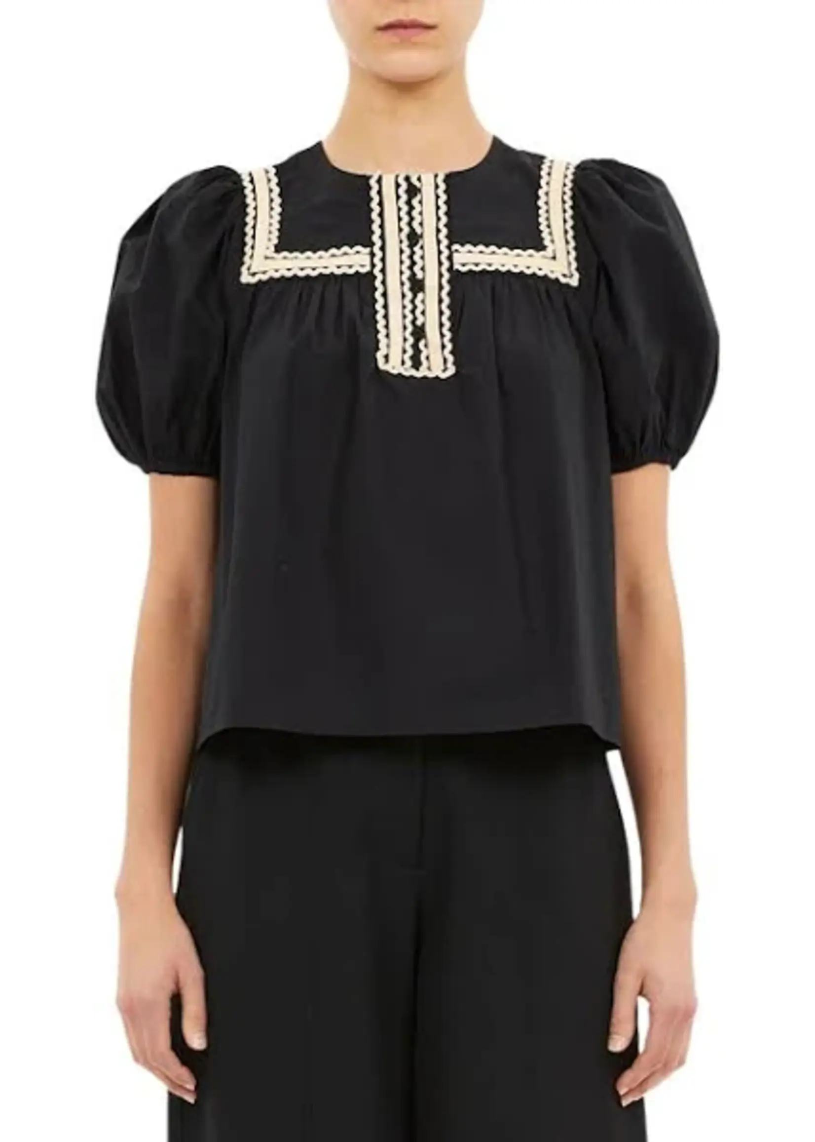 ULLA JOHNSON LIA PUFF SLEEVE TOP