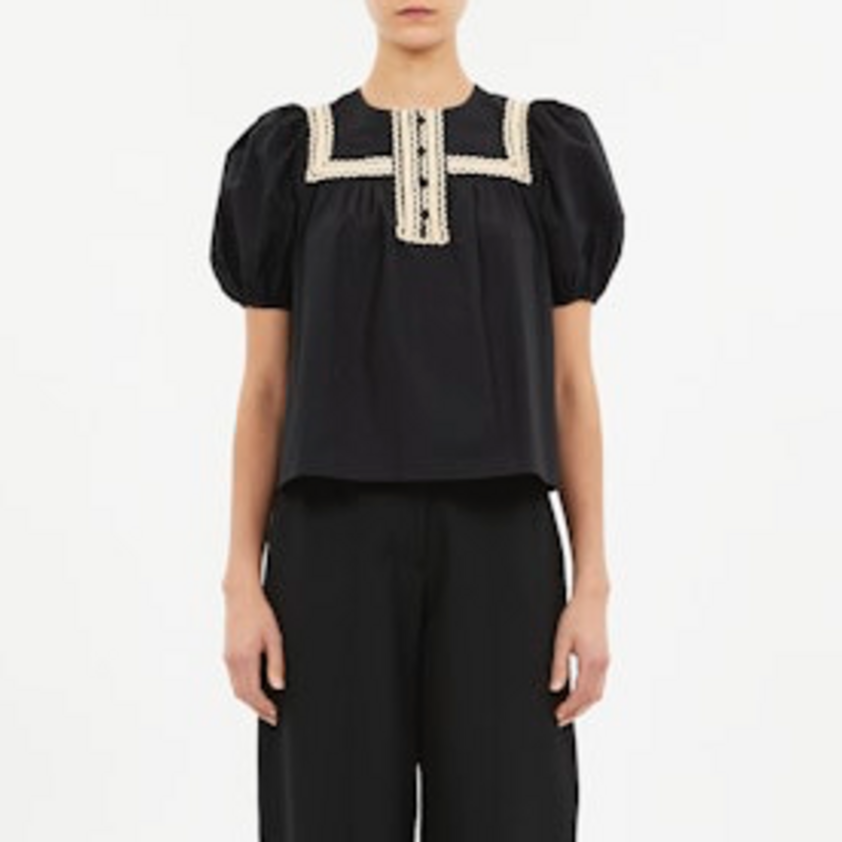 ULLA JOHNSON LIA PUFF SLEEVE TOP