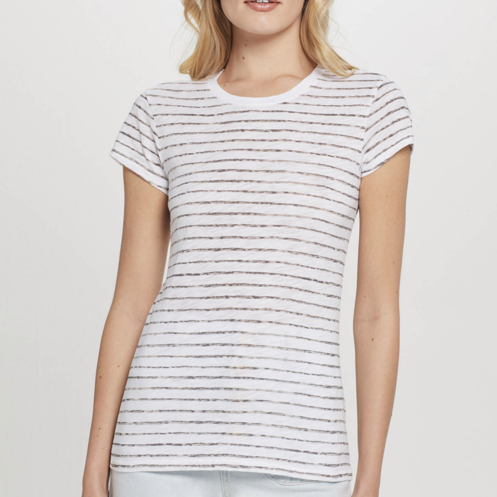 GOLDIE LEWINTER WATERCOLOR STRIPE RINGER TEE