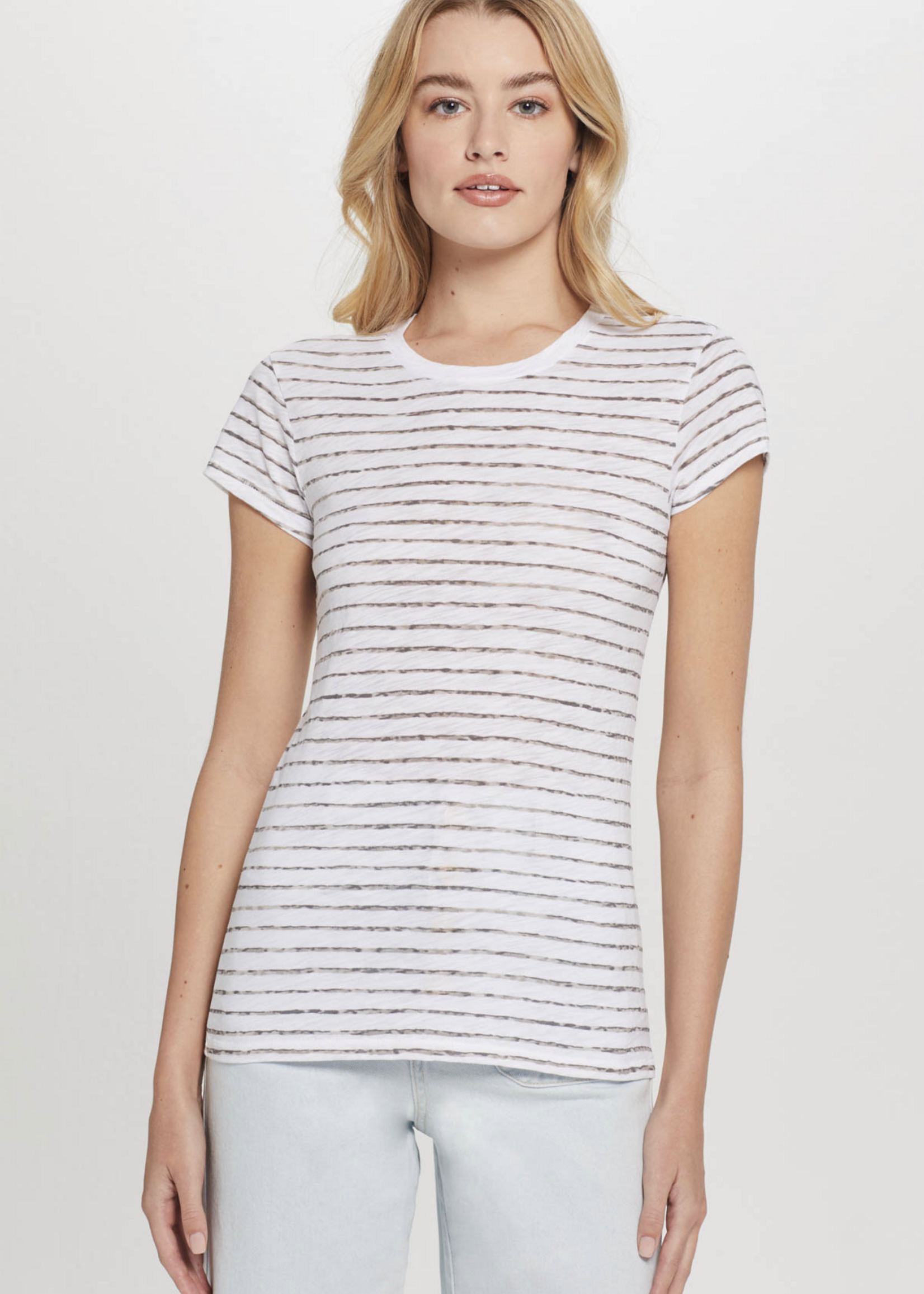 GOLDIE LEWINTER WATERCOLOR STRIPE RINGER TEE