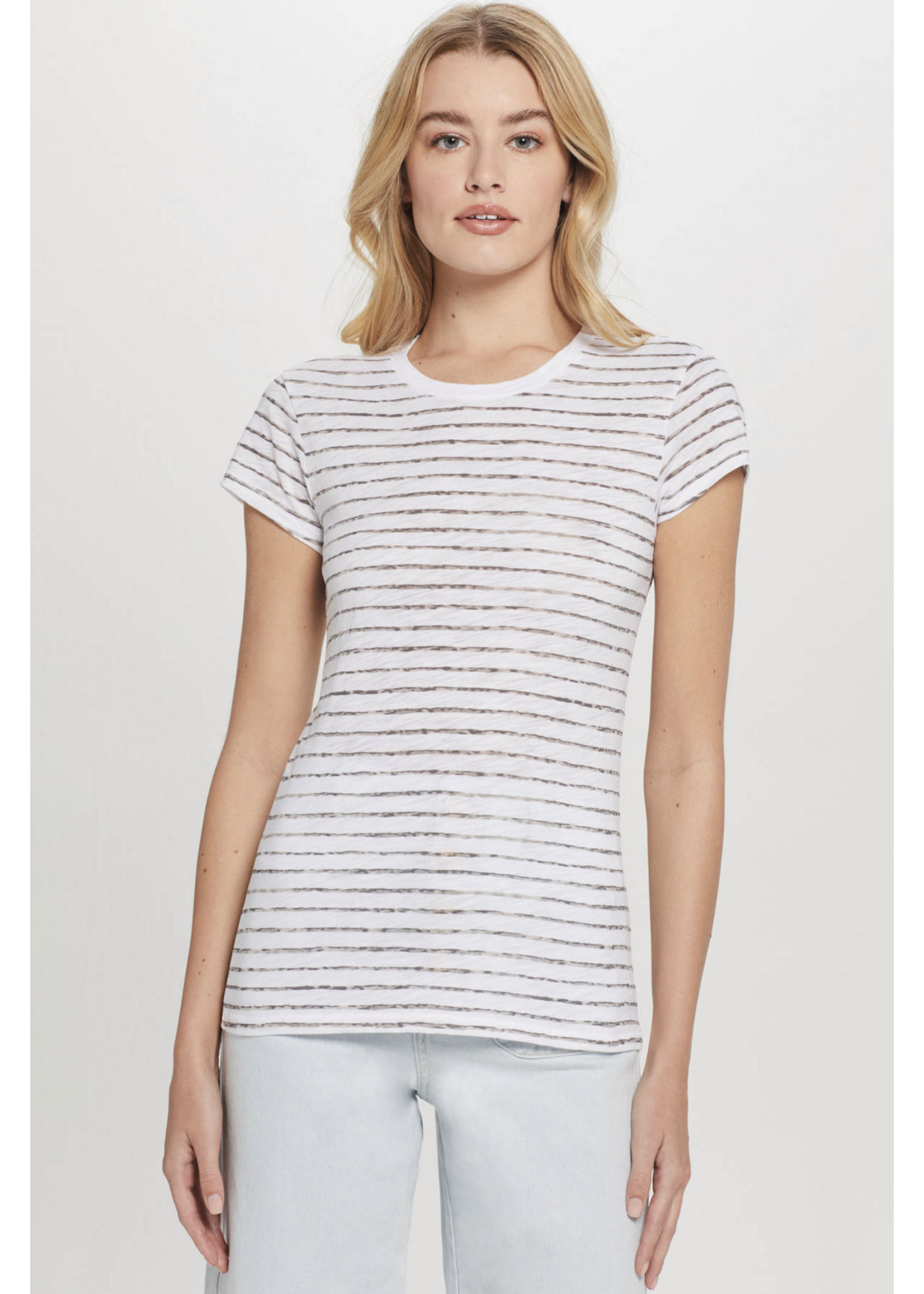 GOLDIE LEWINTER WATERCOLOR STRIPE RINGER TEE