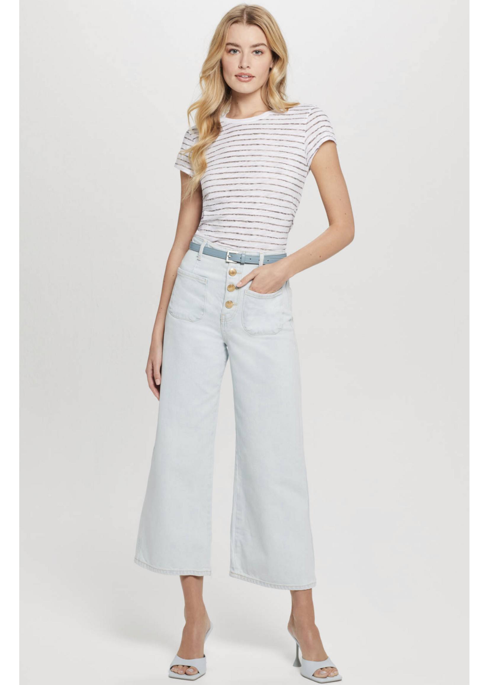 GOLDIE LEWINTER WATERCOLOR STRIPE RINGER TEE