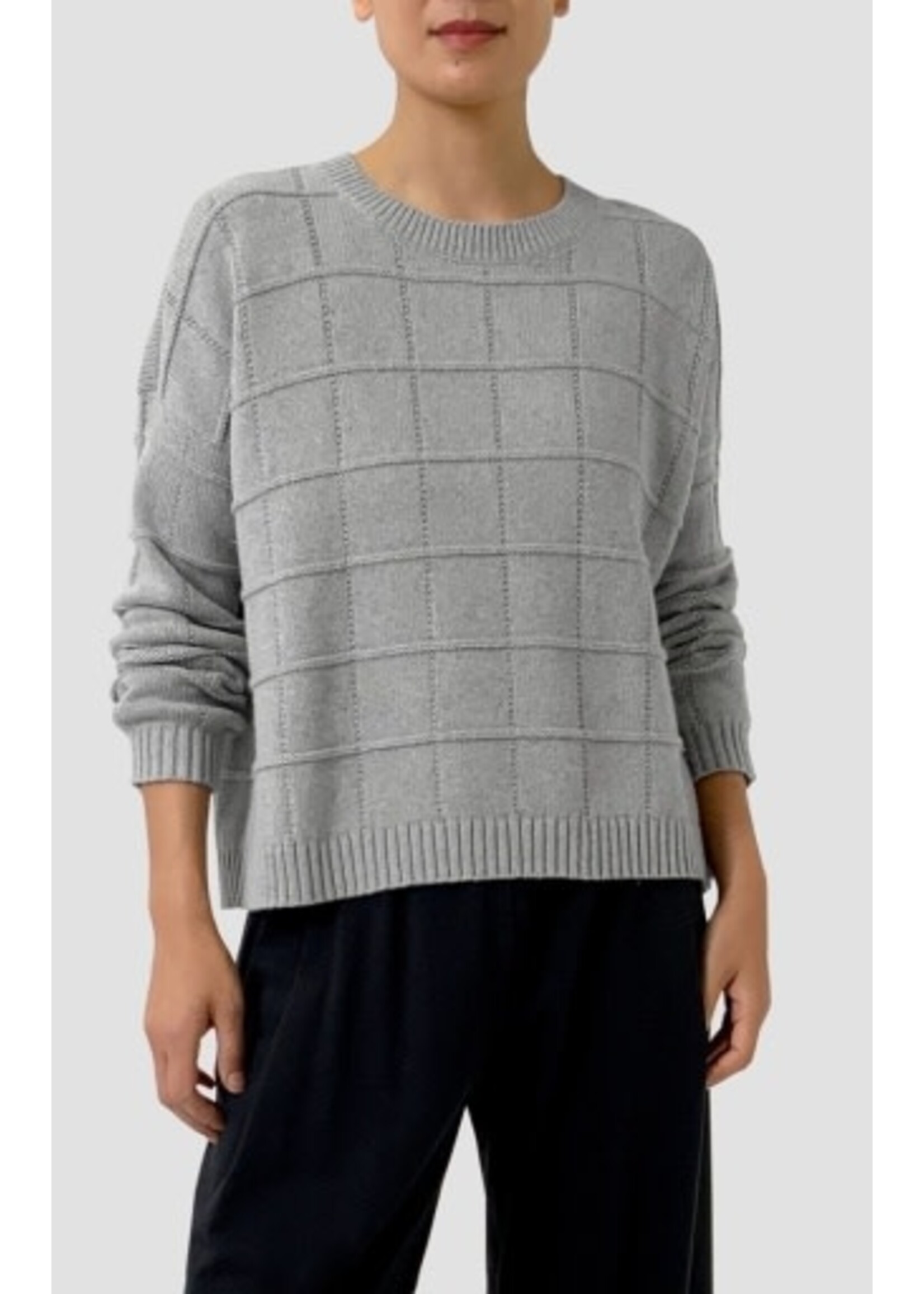 EILEEN FISHER COTTON & RECYCLED CASHMERE CREW NECK TOP
