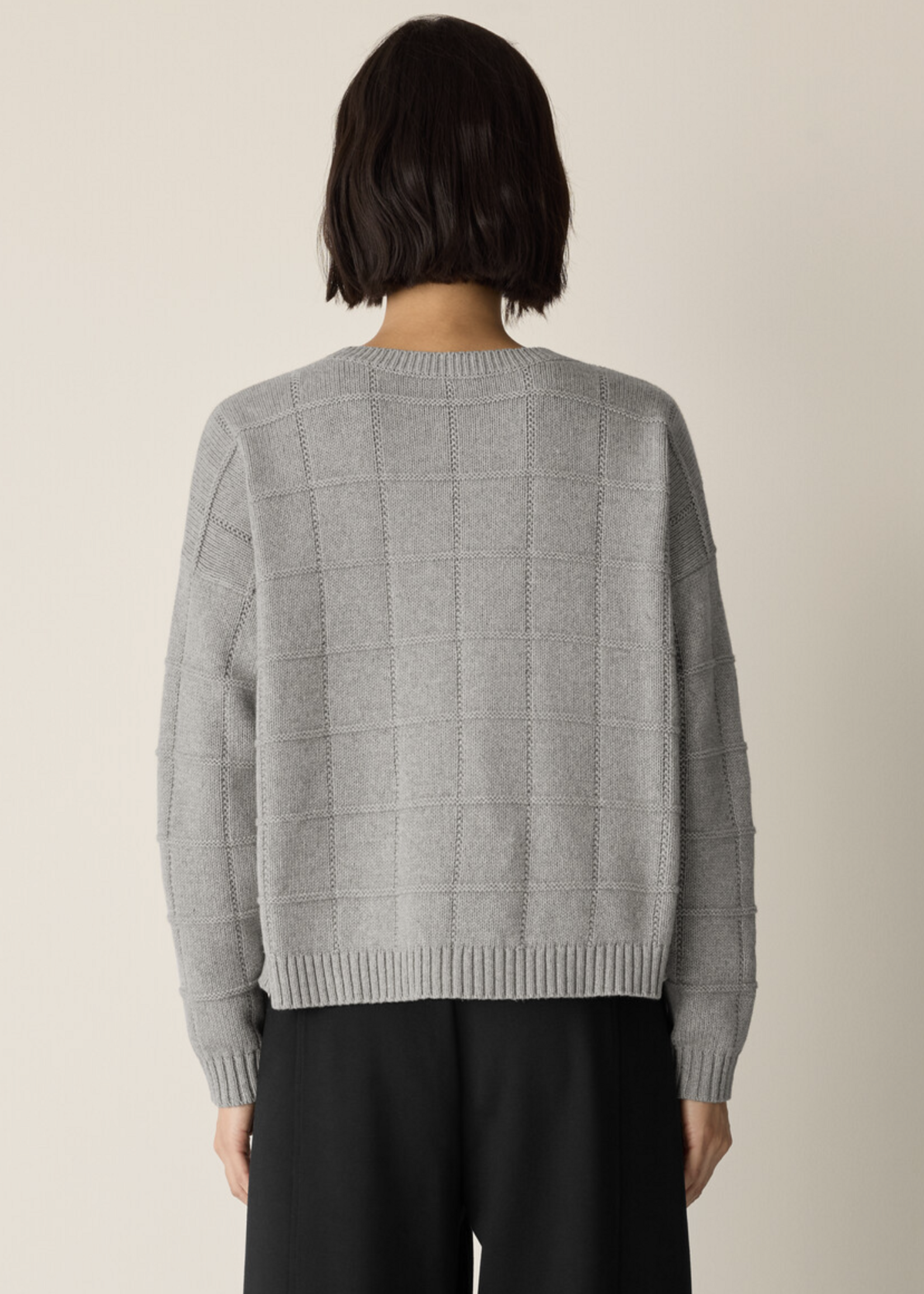 EILEEN FISHER COTTON & RECYCLED CASHMERE CREW NECK TOP