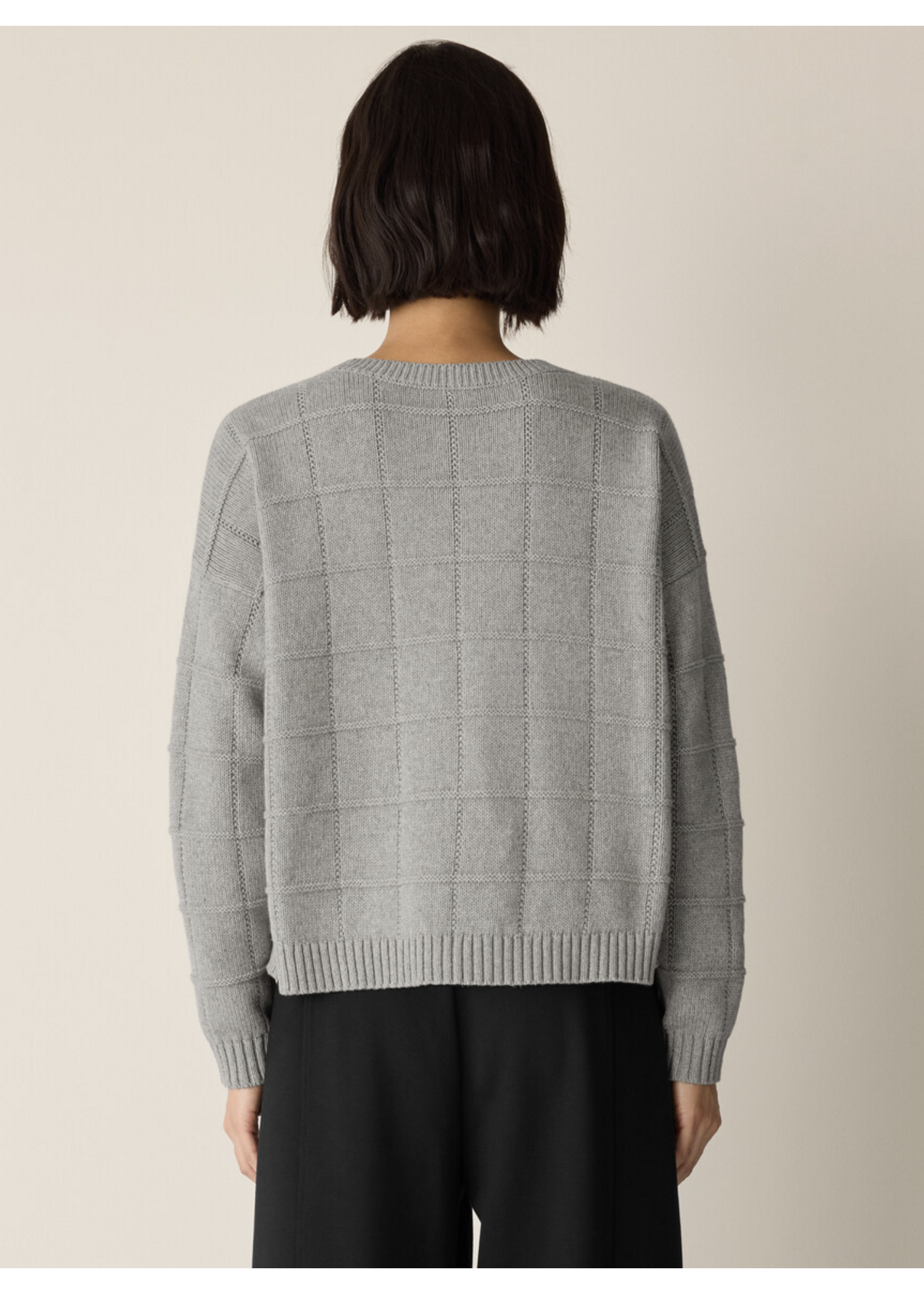 EILEEN FISHER COTTON & RECYCLED CASHMERE CREW NECK TOP