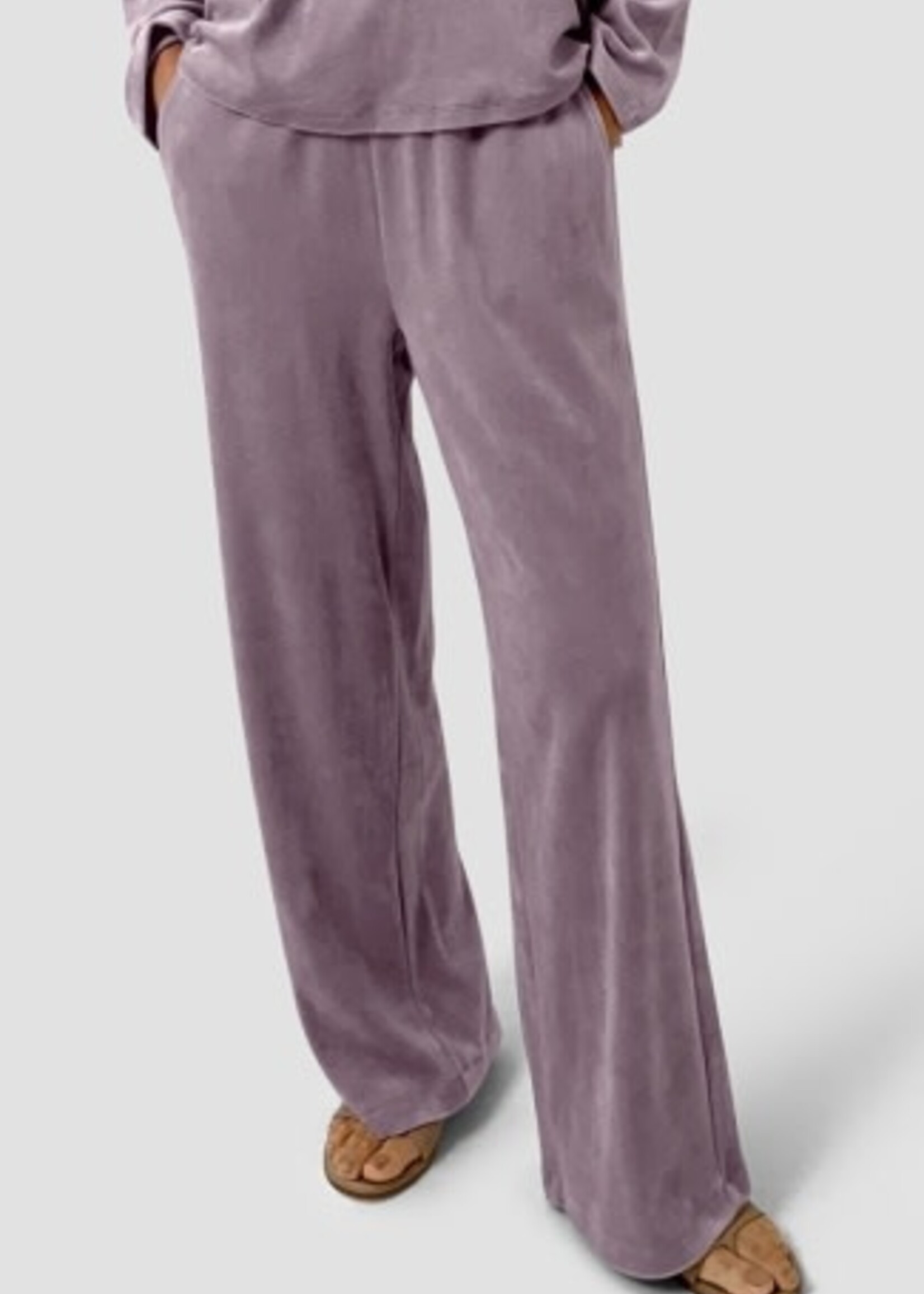 EILEEN FISHER COZY VELOUR KNIT WIDE-LEG PANT