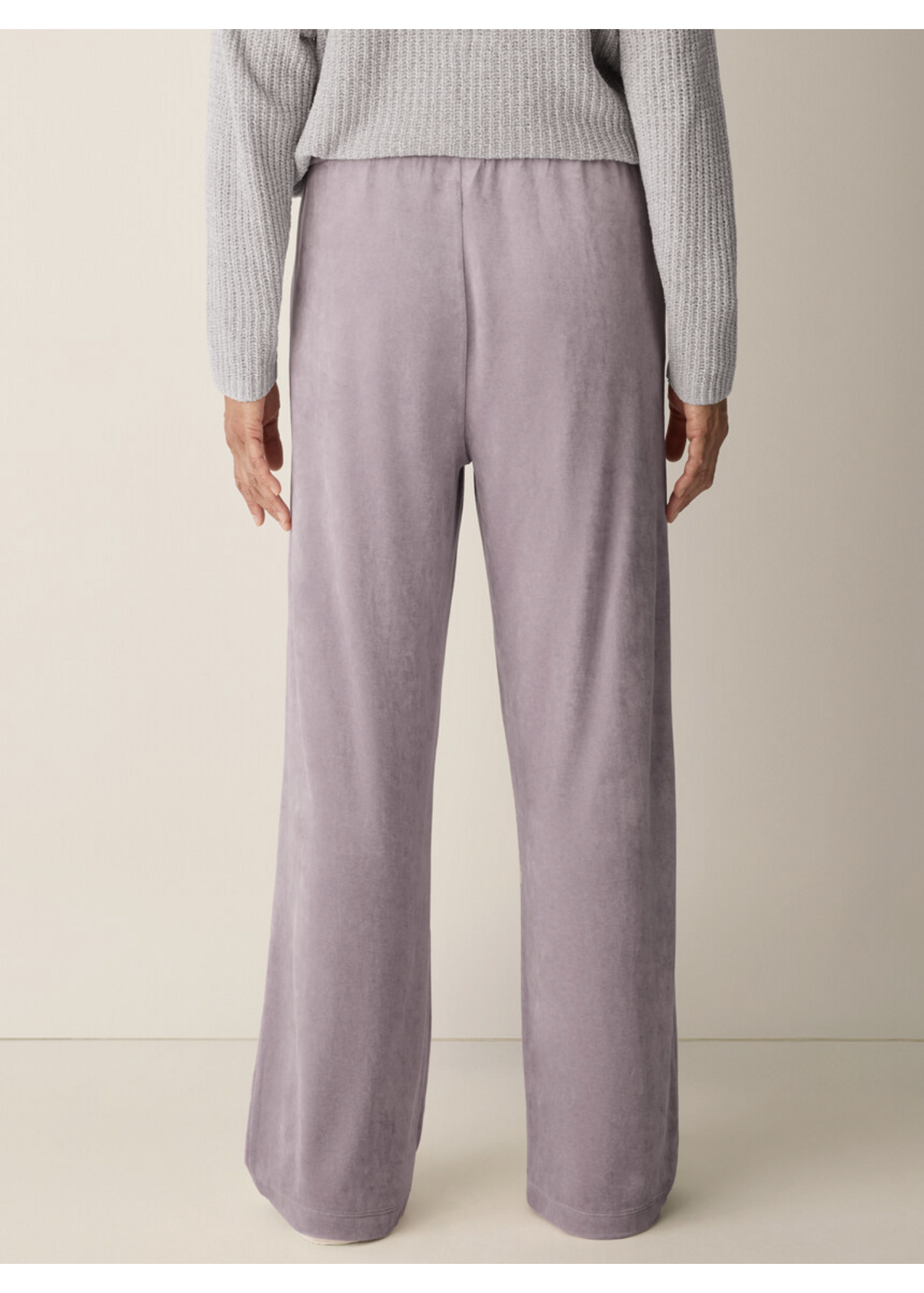 EILEEN FISHER COZY VELOUR KNIT WIDE-LEG PANT