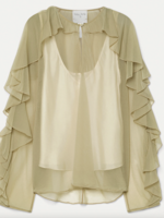 FORTE FORTE RUFFLED CHIFFON SHIRT
