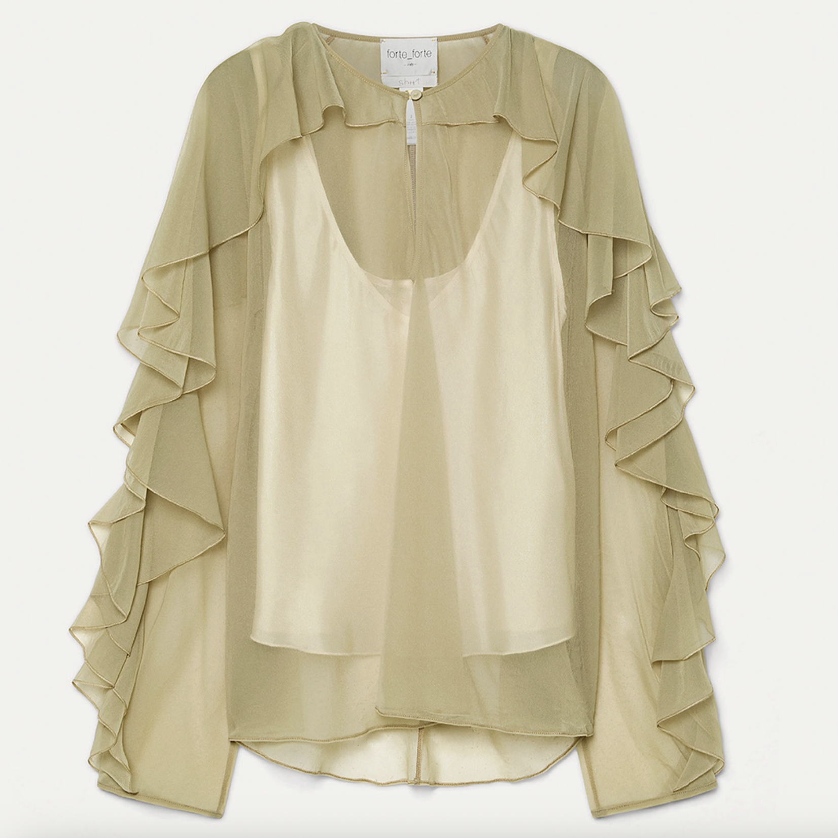 FORTE FORTE RUFFLED CHIFFON SHIRT