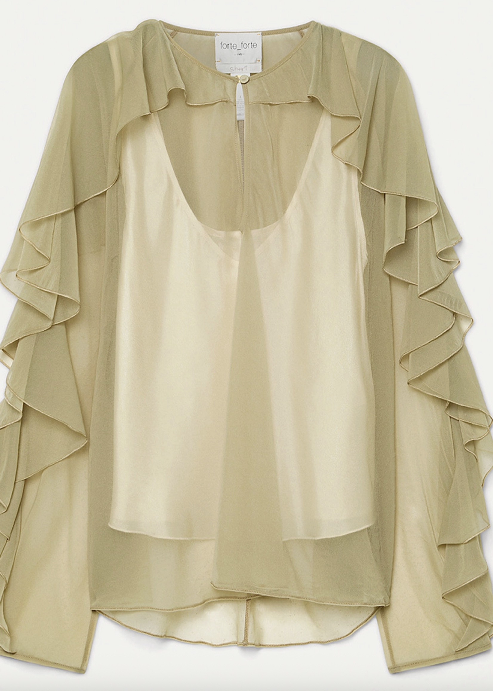 FORTE FORTE RUFFLED CHIFFON SHIRT