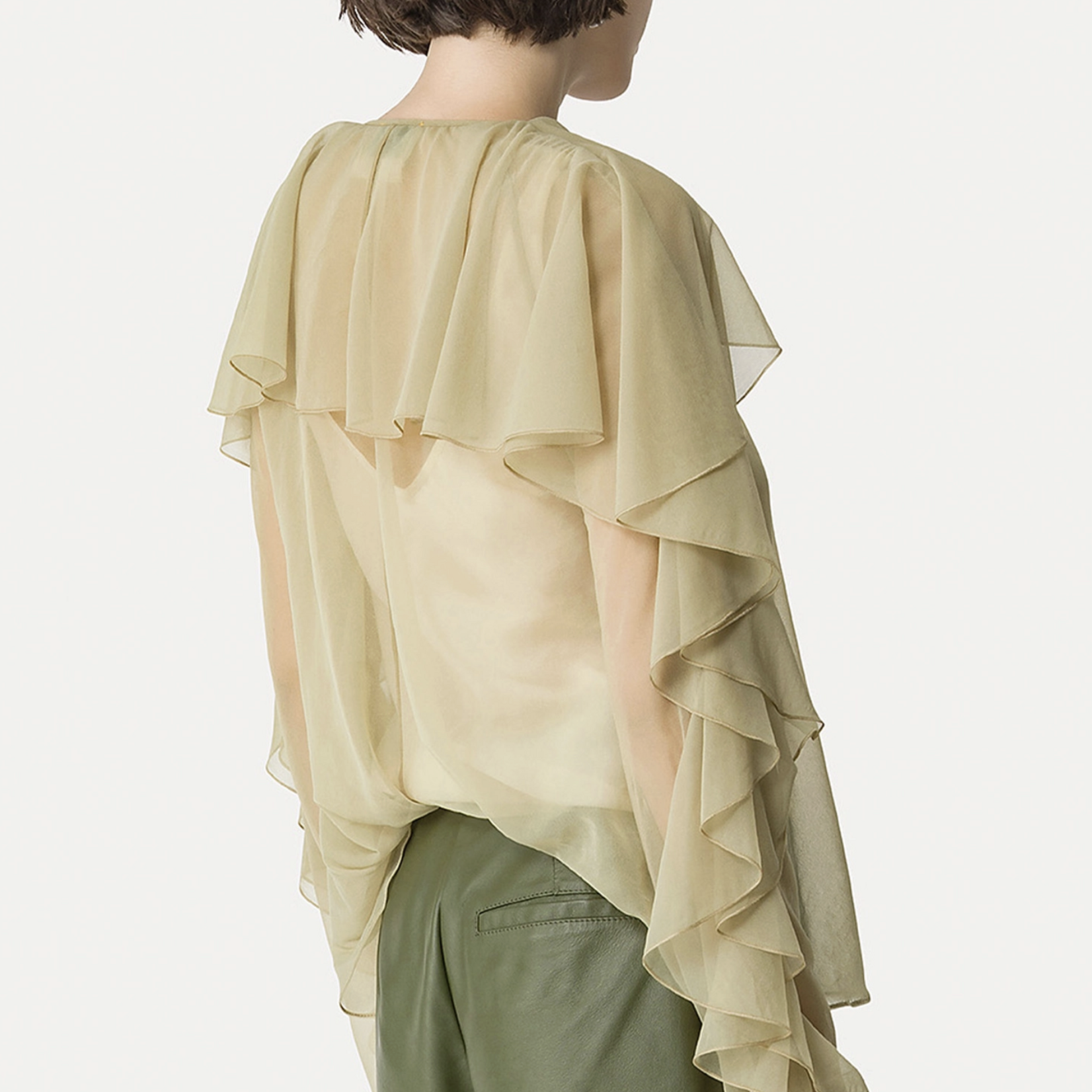FORTE FORTE RUFFLED CHIFFON SHIRT
