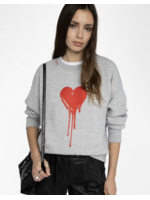 ZADIG & VOLTAIRE OSCAR GRAY COTTON PRINTED SWEATSHIRT