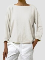 EILEEN FISHER ORGANIC COTTON TERRY BATEAU BOX TOP