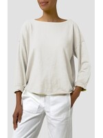 EILEEN FISHER ORGANIC COTTON TERRY BATEAU BOX TOP