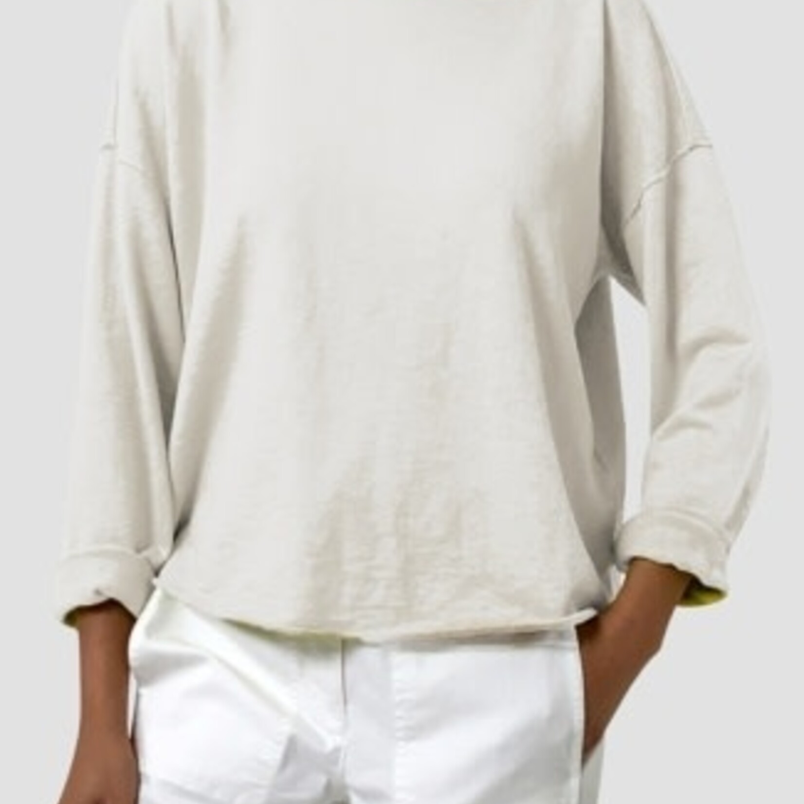 EILEEN FISHER ORGANIC COTTON TERRY BATEAU BOX TOP