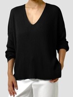 EILEEN FISHER PERUVIAN COTTON BLEND V-NECK TOP