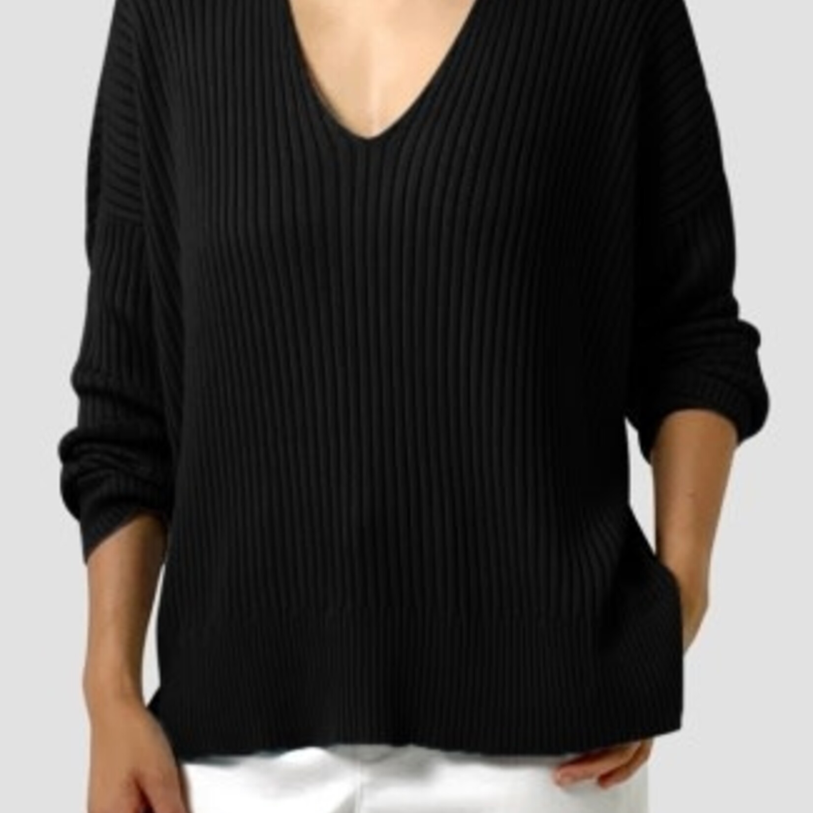 EILEEN FISHER PERUVIAN COTTON BLEND V-NECK TOP