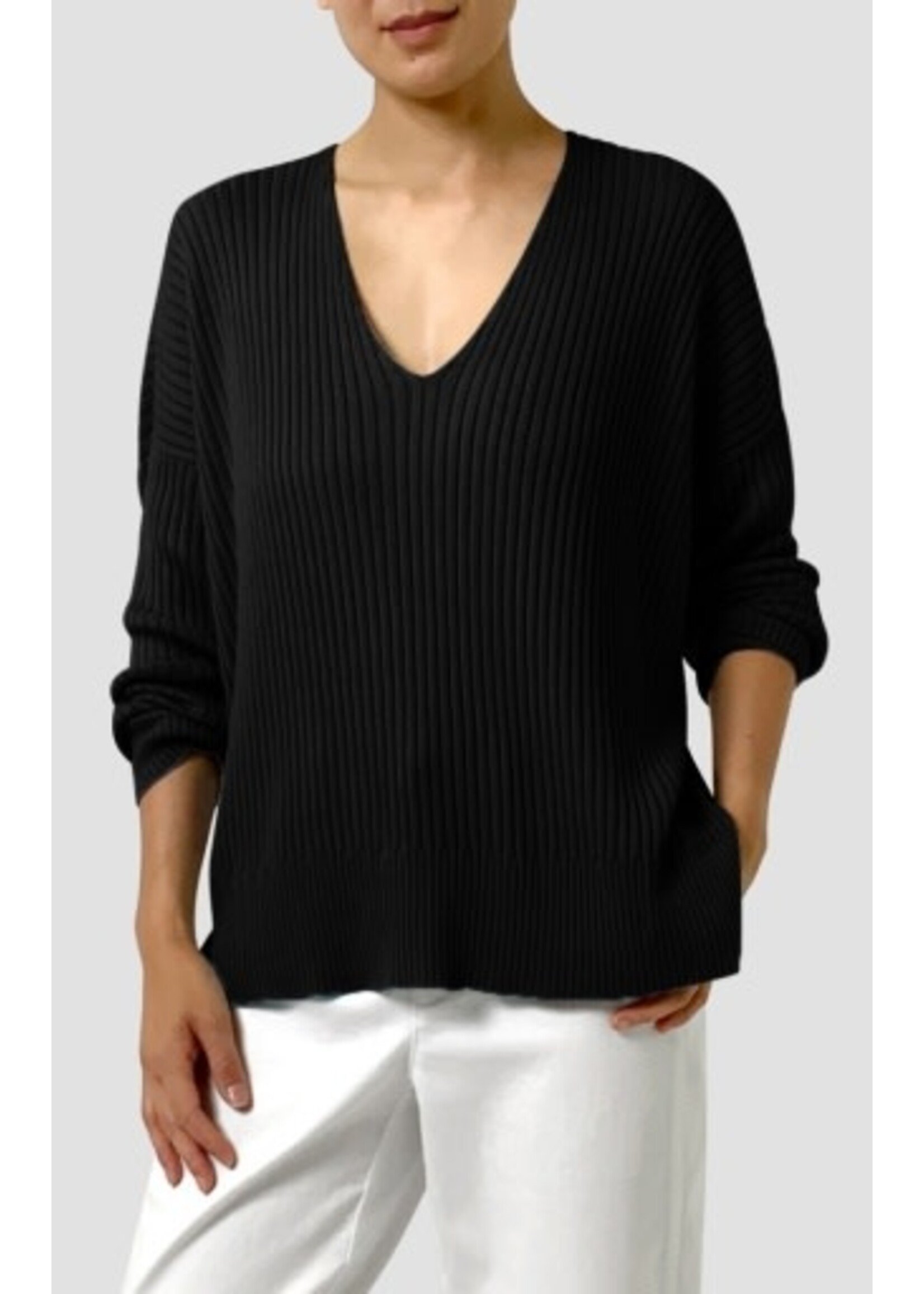 EILEEN FISHER PERUVIAN COTTON BLEND V-NECK TOP